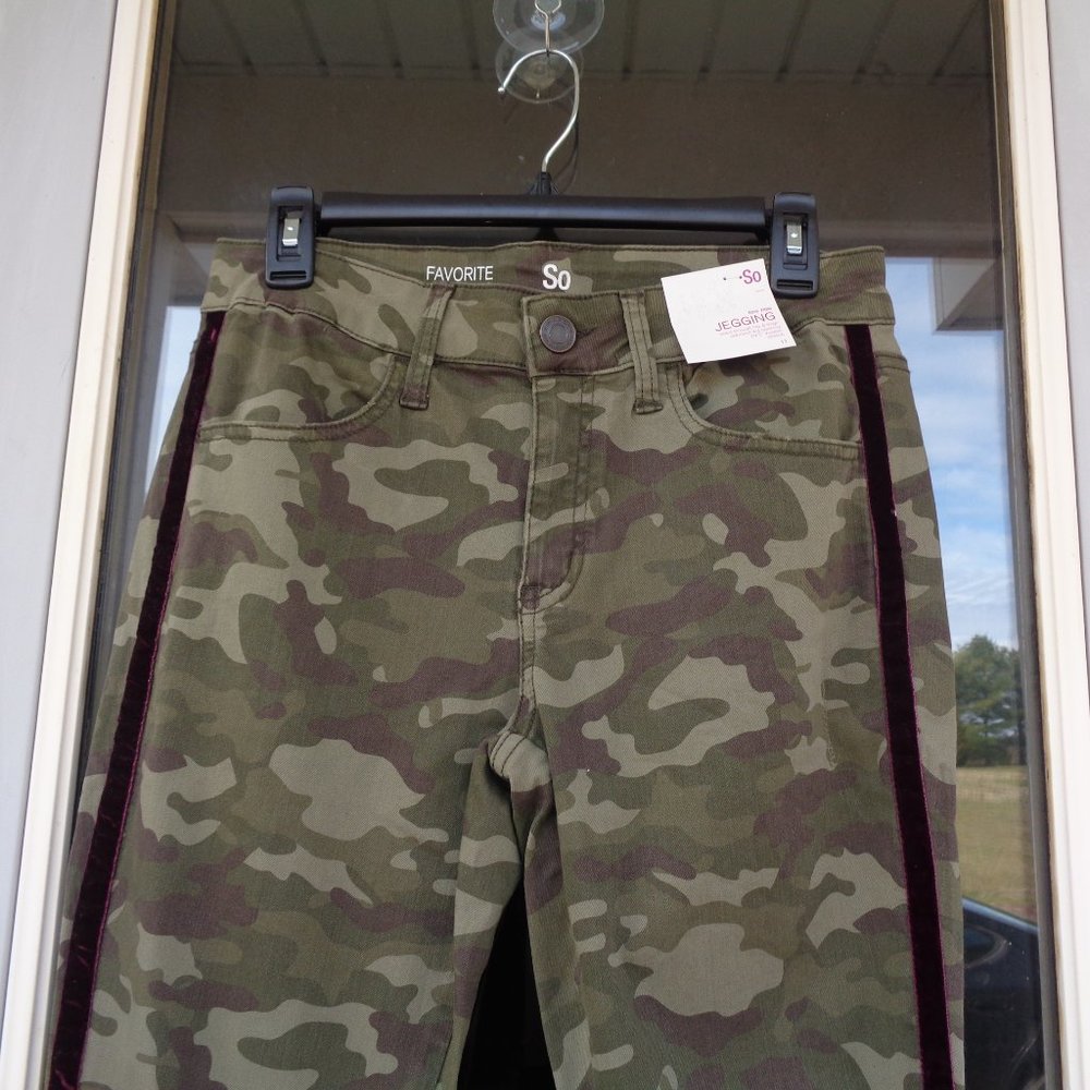 SO camo print jegging lowrise distressed jegging side stripe 11 JR - Picture 6 of 11